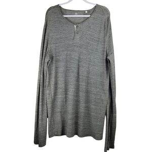 AG Adriano Goldschmied Men’s Gray Henley Long Sleeve Shirt XL
